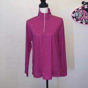 Page & Tuttle cool swing golf purple long sleeve 1/4 zip lightweight shirt